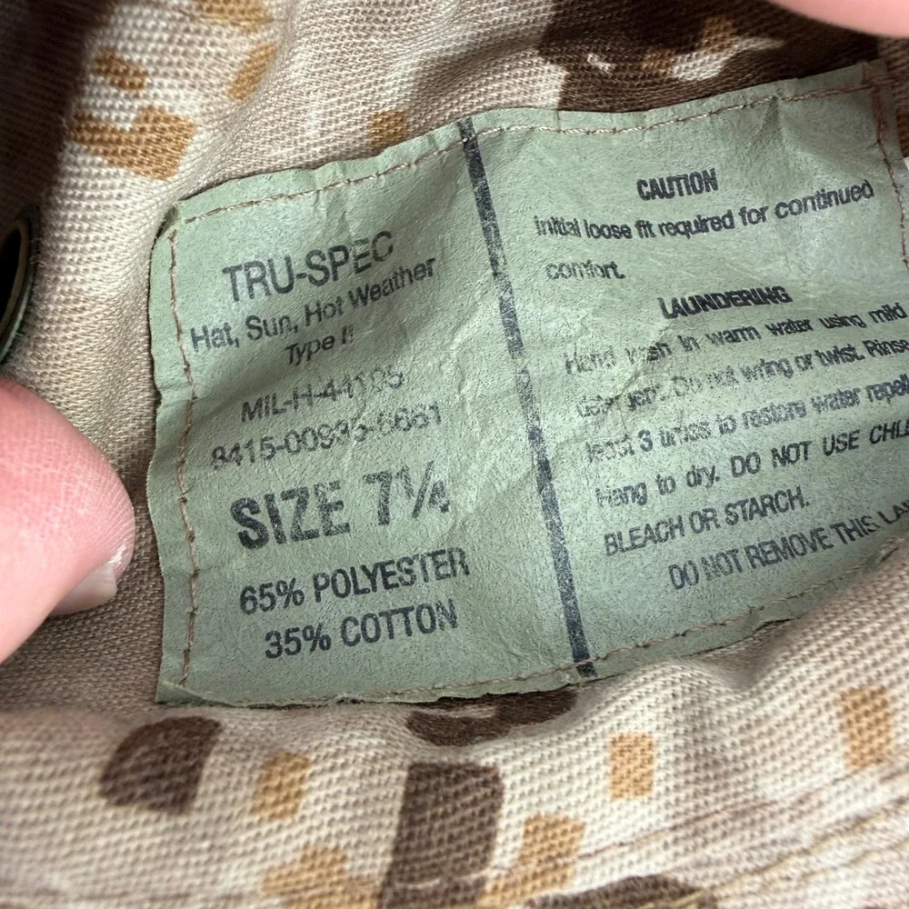 TRU-SPEC Boonie Hat Mens 7 1/4 Tan Desert Camo Sun Hot Weather Type II Tactical